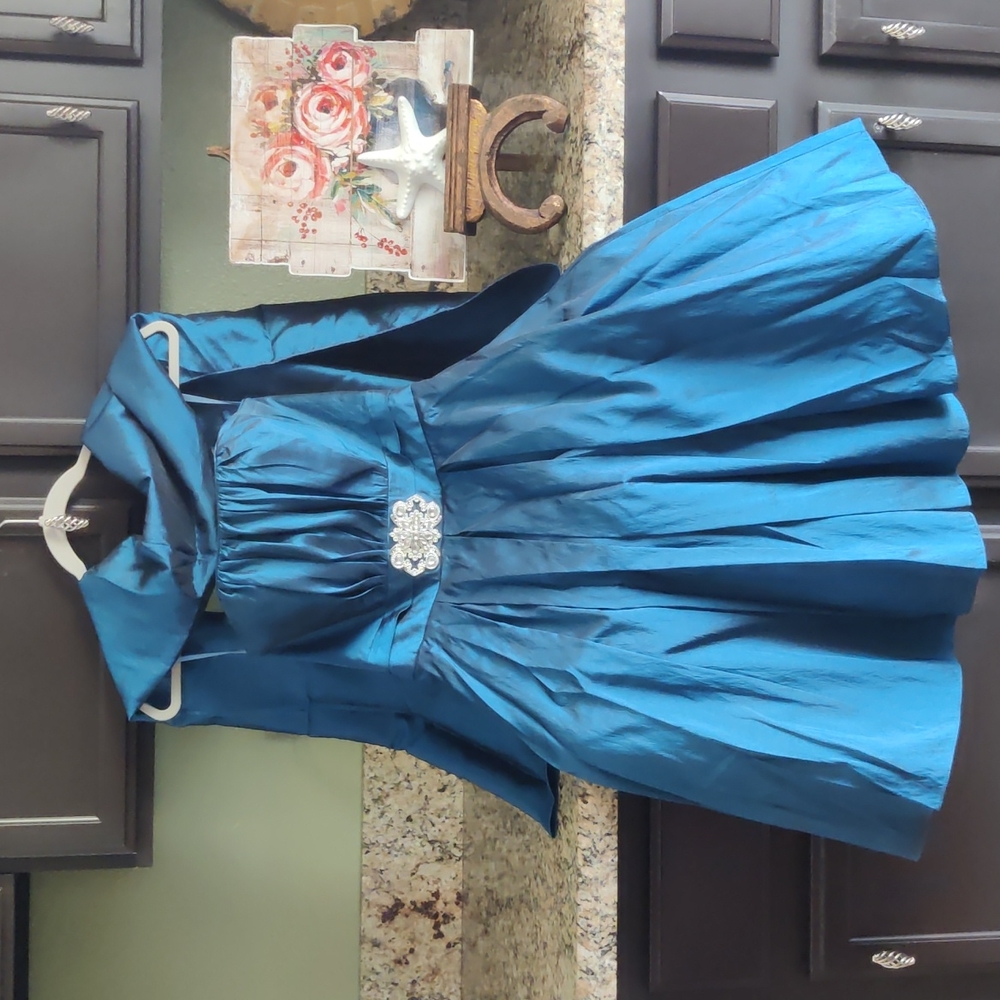 Cinderella design metallic royal blue prom dress